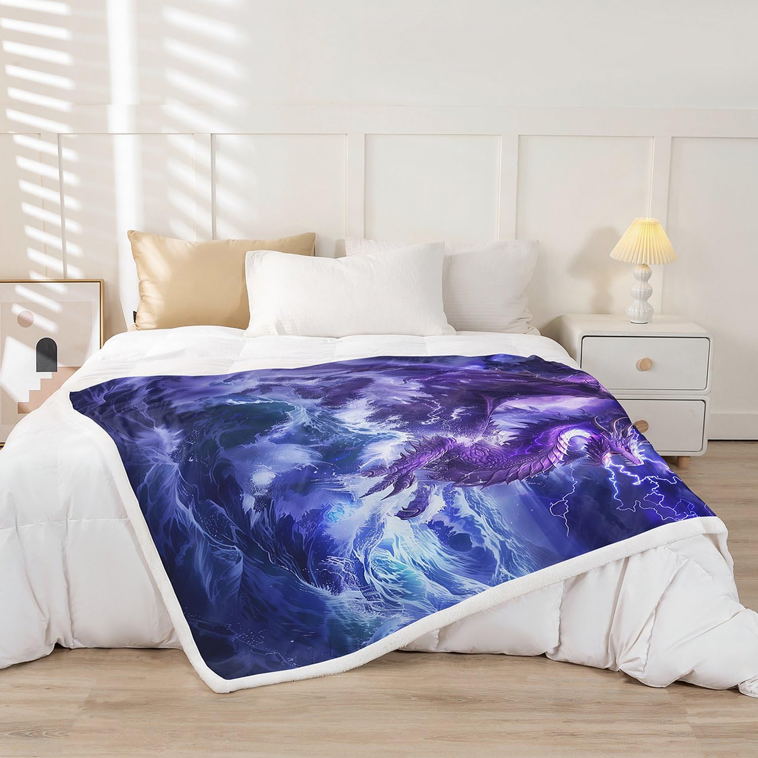 Amazon.com: Manfei Western Dragon Throw Blanket,Dragon Lightning